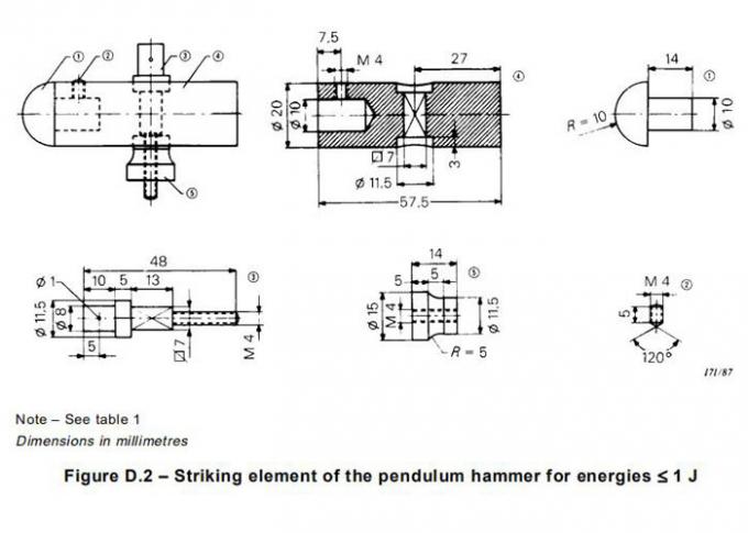 IEC60068 Drop Impact Resistance Pendulum Hammer Impact Test 1